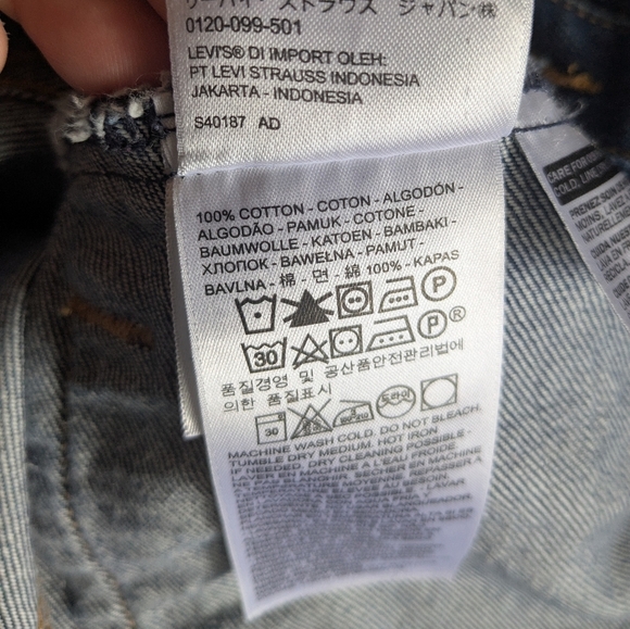 LEVI'S Women Jeans Jacket Size S Navy Blue With Pockets Button Down 100% Cotton - Picture 11 of 13